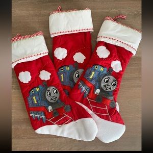 (3) Pottery Barn Kids THOMAS & FRIENDS Train Quilted Christmas Stockings